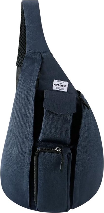 Reistas met borstzak, schoudertas, rugzak, crossbody, schoudertas, dagrugzak, casual, voor mannen, vrouwen, tieners, werk, reizen, studie, outdoor, klimmen, wandelen, hardlopen, Donkerblauw