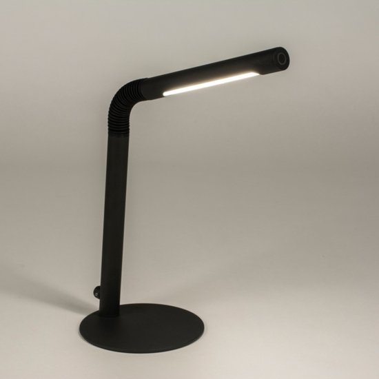 Lumidora Tafellamp 15327 - GILLY - Ingebouwd LED - 3.0 Watt - 350 Lumen - 2700 Kelvin - Zwart - Metaal - Met dimmer
