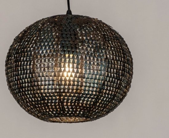 Lumidora Hanglamp 73827 - CANOPY - E27 - Zwart - Roest-bruin-brons - Bruin - Metaal - ⌀ 32 cm