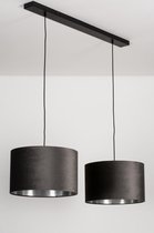 Lumidora Hanglamp 30928 - CHARLOTTE - 2 Lichts - E27 - Zwart - Grijs - Zilvergrijs - Metaal
