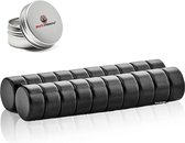 Brute Strength - Super sterke magneten - Rond - 10 x 5 mm - 20 Stuks - Zwart - Neodymium magneet sterk - Magneten whiteboard - Koelkast