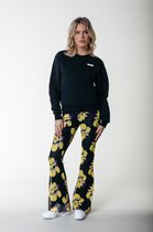 Colourful Rebel Big Flower Mesh Extra Flare Pants - S
