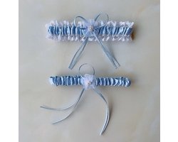 Go Go Gadget - Kousenband - Bruiloft Lingerie - Stretch - Licht Blauw