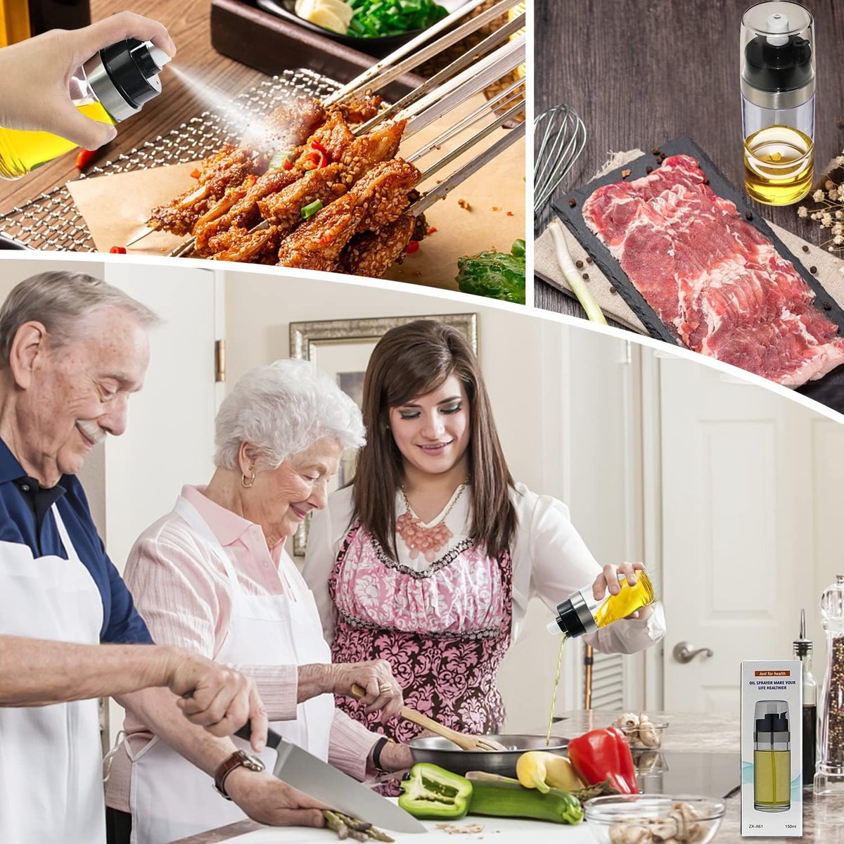 REWOSAL Oliespuitfles, oliesprayer 100 ml spijsoliefles olijfolie sproeier voor koken, grillen, salades