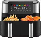 Nueva Vida - Double Airfryer - 6 options de préparation - 2 Paniers - 7,6 litres - Contrôle de température indépendant - 1800W - Écran tactile - Zwart