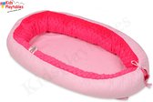 Kiddy Babynestje - roze ruit - met uitneembaar matras | Draagbaar Babynest | Baby Nestje | babybedje |Reisbedje