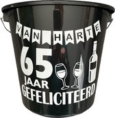 Cadeau Emmer-Van Harte 65 Jaar-5 Liter-Zwart-Cadeau-Geschenk-Gift-Kado-Verjaardag-65 Jaar