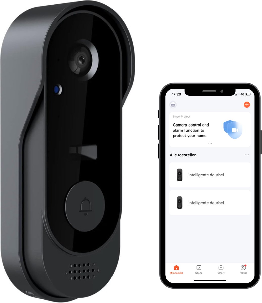 HD Video deurbel met camera en wifi - Draadloze smart deurbel met bluetooth - Waterdichte smart deurbel met nachtzicht - Zonder abonnement - HD - €38,95