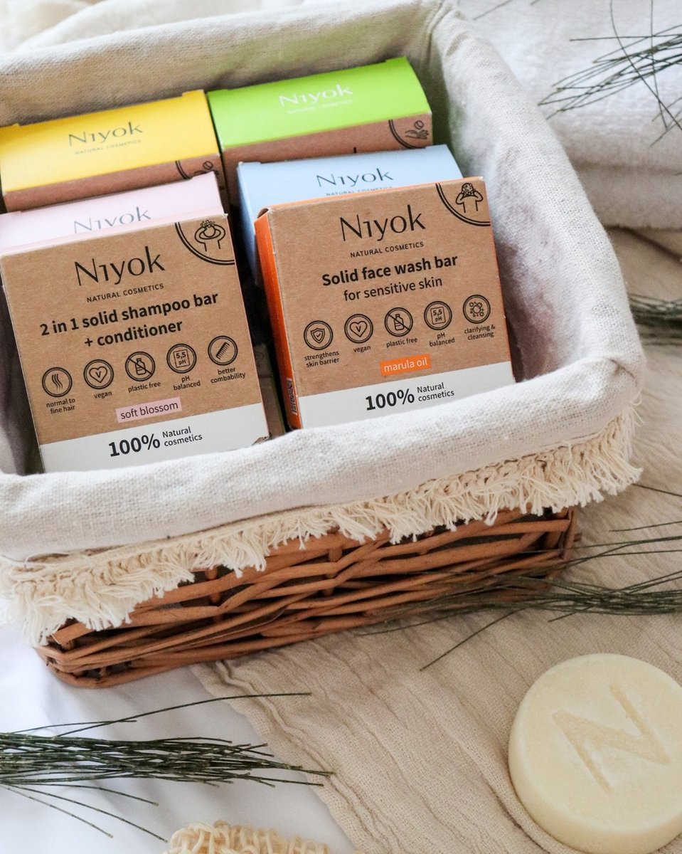 Niyok Green Touch - Shampoo & Conditioner bars - 80G - Plastic-Free - Nourishing Haircare - Eco-Friendly