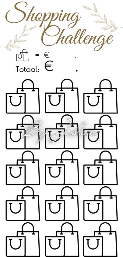 001 Cash Stuffing Challenge Kaarten - 10 stuks - Gelamineerd - BijJolan - Budgetplanner - Spaar Challenge kaarten