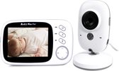Majesticmania Babyfoon - Babyfoon Met Camera - 3.2 Inch Groot LCD scherm - Video Babyfoon met Kleurenmonitor - Baby Monitor - Sterk Zendbereik - Temperatuurweergave - Wit