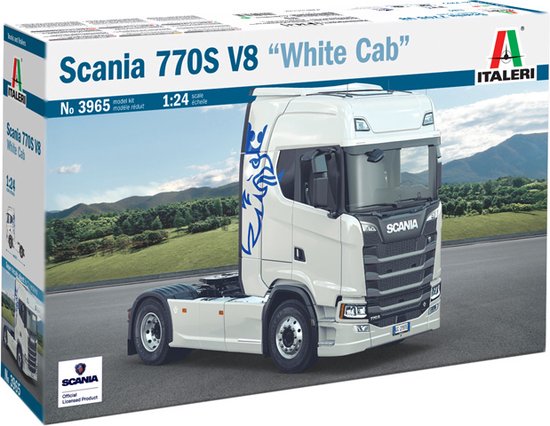 Italeri Modelbouwpakket Vrachtwagens - 3965 Scania S770 V8 - Wit - Truck 4x2 Plastic - 1:24 -