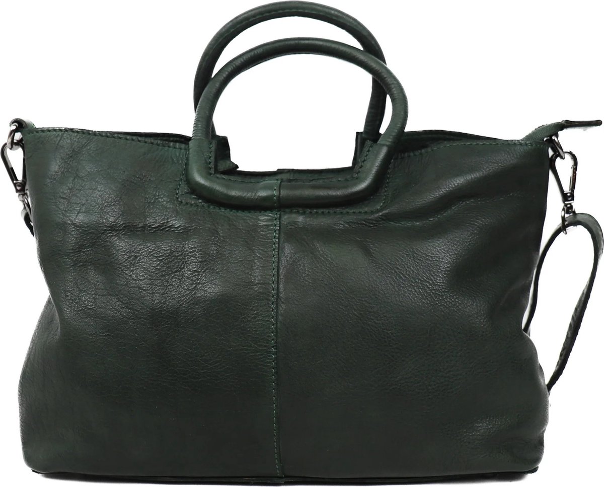 Bear Design Jasmijn M Leren Handtas - Groen