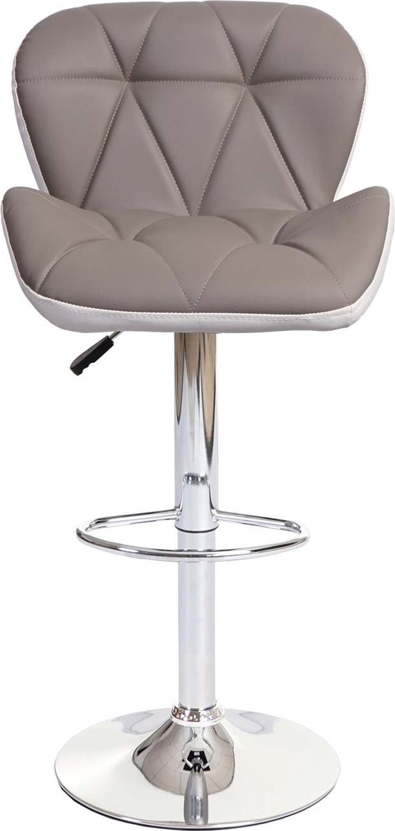 Cosmo Casa Barstoel - Barkruk Tresenhocker - In hoogte verstelbaar Kunstleder - Taupe - Grijs Beige