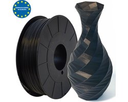 foto van Zwart - PLA filament Europees - 500g - 1.75mm - 3D printer filament - Plastic spoel