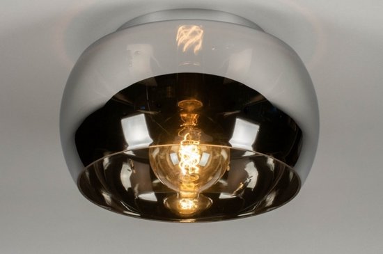 Lumidora Plafondlamp 73014 - Plafonniere - VICTORIA - E27 - Chroom - Glas - ⌀ 40 cm