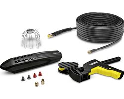 Kärcher PC 20 Dakgoot-/Rioolset - 20 meter - 4 achterwaartse hogedruksproeiers - Knikt niet - Messing aansluiting