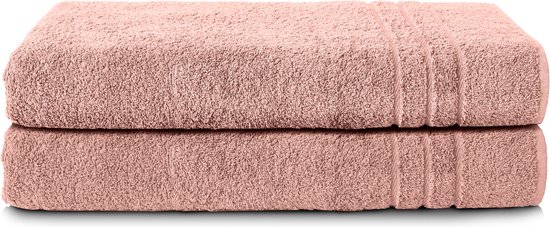 Komfortec Set van 2 Handdoeken 80x200 cm, 100% Katoen, XXL Saunahanddoeken, Saunahanddoek Zacht, Grote badstof, Sneldrogend, Roze.