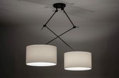 Lumidora Hanglamp 30802 - BROOKLYN - 2 Lichts - E27 - Zwart - Wit - Metaal