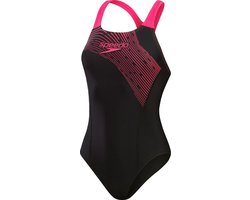 Speedo Medley Logo 1 Piece Dames Sportbadpak - Zwart/Roze