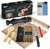 Kymzo Sushi Making Kit - Sushi Maker - Nigiri Maker - Sushi Set - Sushi Bazooka - Sushi Roller - Facile pour les débutants - Tapis en bambou 100% naturel - Cadeau