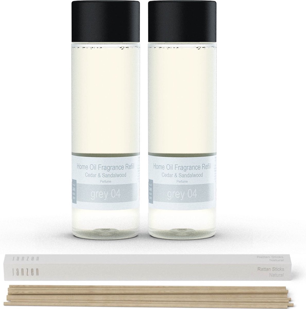 JANZEN Home Fragrance Refill Grey 04 2-pack Incl. Gratis Sticks - Janzen