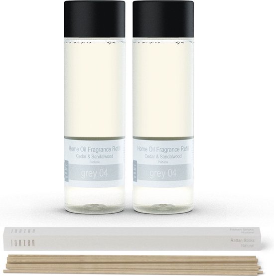 JANZEN Home Fragrance Refill Grey 04 2-pack Incl. Gratis Sticks