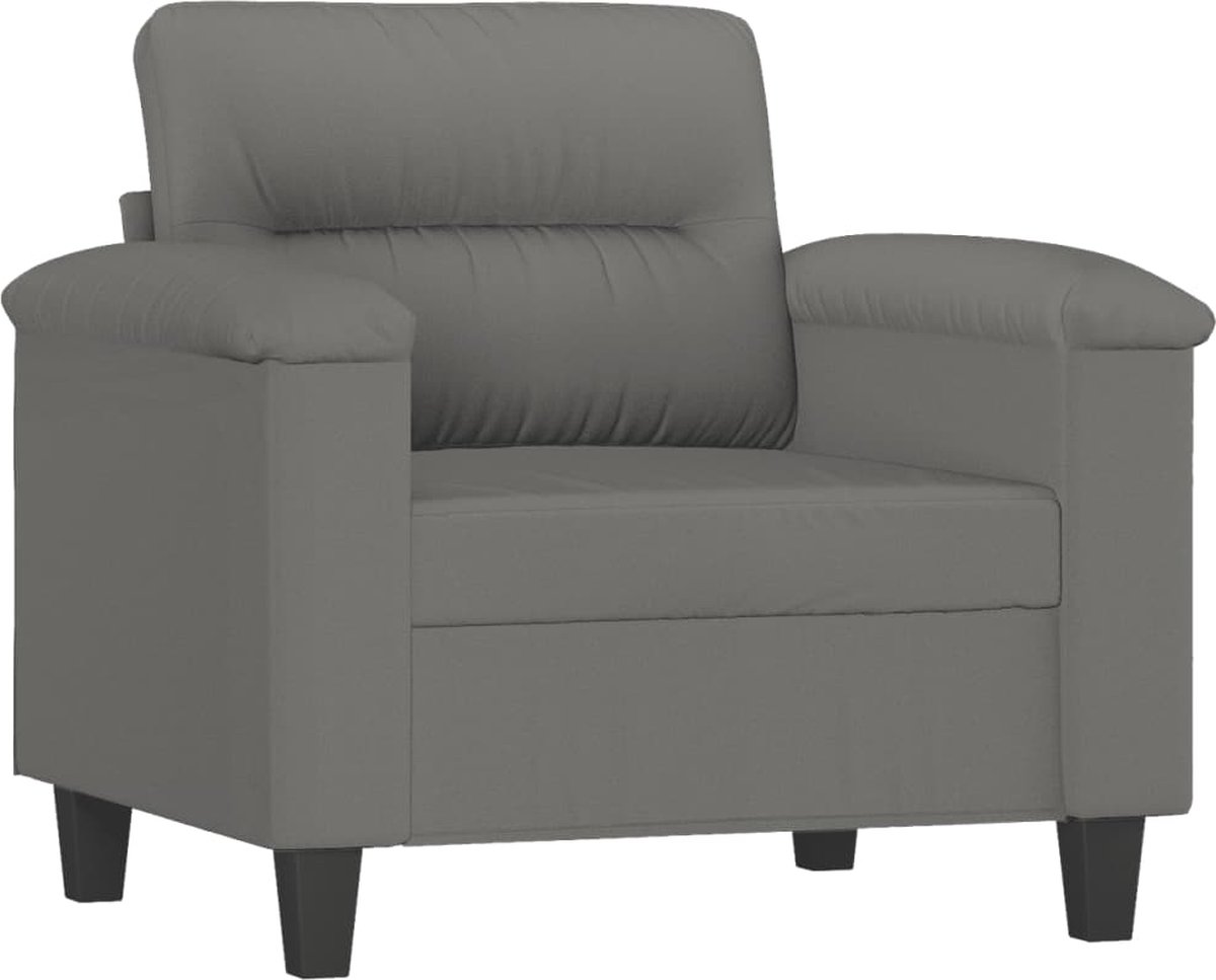 vidaXL Fauteuil - 60 - cm - microvezelstof - donkergrijs