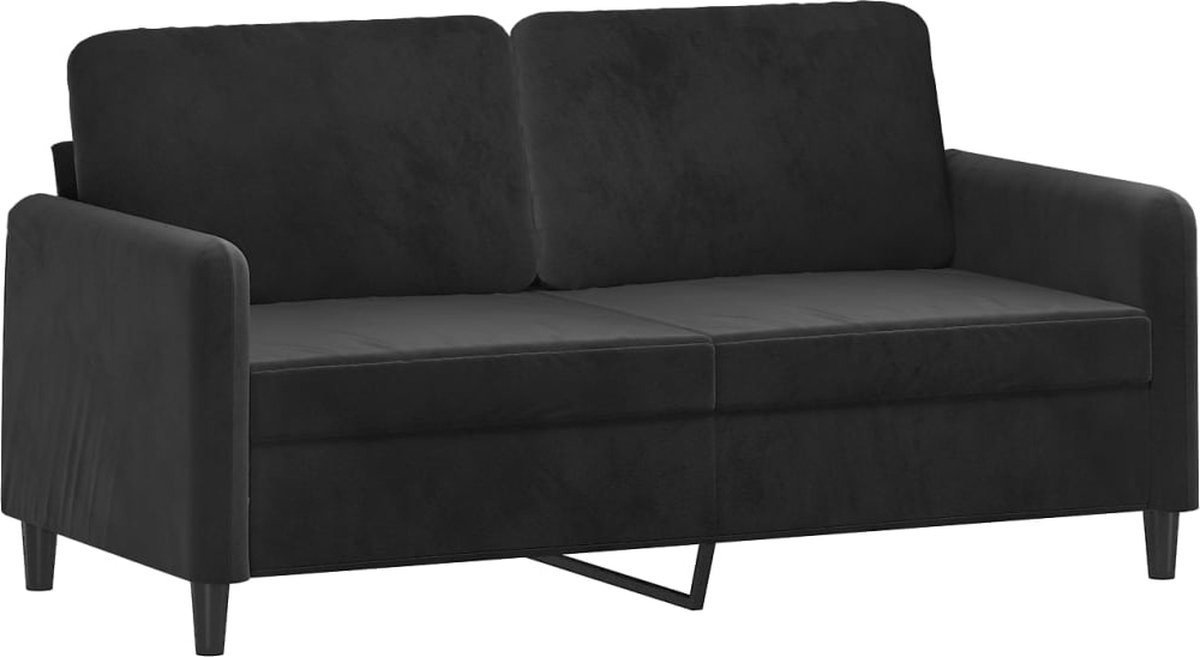 vidaXL Tweezitsbank - 140 - cm - fluweel - zwart