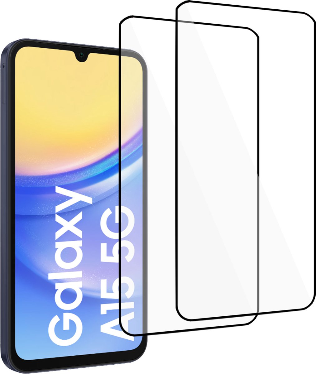 2x Geschikt voor Samsung Galaxy A15 - Screenprotector - Gehard Glas - Full GuardCover