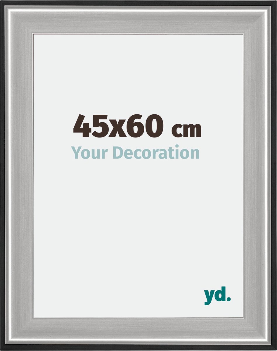 yd. Your Decoration - Fotolijst 45x60 cm - Hout - Zwart Zilver Gepolijst - Birmingham
