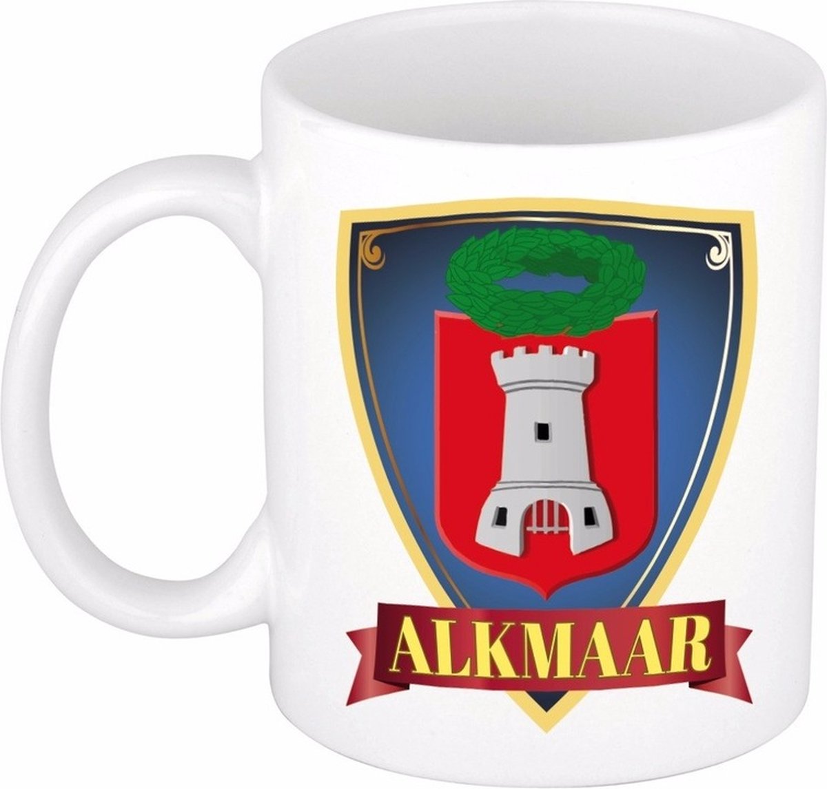 Koffie mok - Alkmaar wapenschild - 300 ml - keramiek - souvenir mok