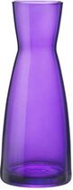 Bormioli Rocco Drank/water karaf of kleine vaas - glas - paars - D8 cm x H20 cm - 500 ML - bloemenvaas - voedsel geschikt