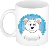 1x IJsbeer beker / mok - 300 ml - ijsberen dieren mok voor kinderen