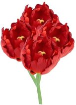 4x Tulipe rouge 25 cm - fleurs artificielles