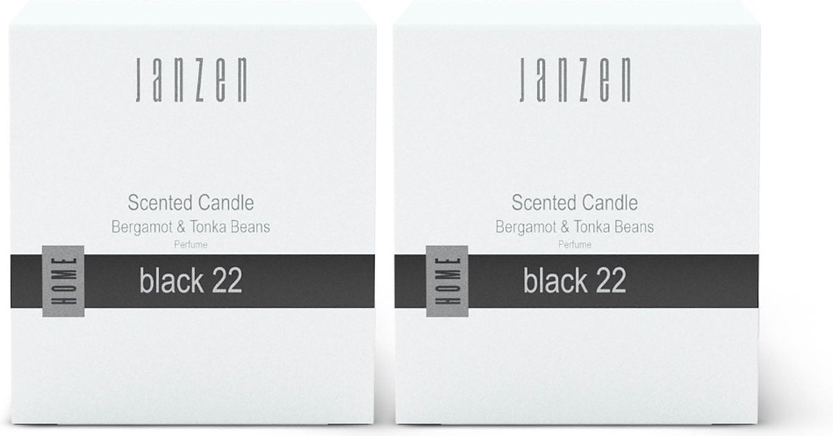 JANZEN Scented Candle Black 22 2-pack