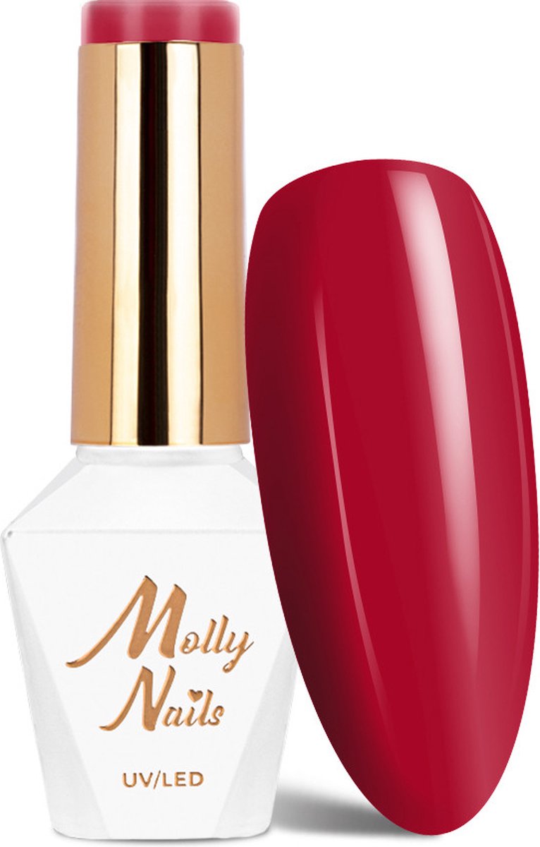 Goedkoopste Molly Nails Gellak Nr 08 Glamour Women Red - Hema/Di-Hema vrij - gellak - gelpolish - nagels - nagelstyliste - manicure - nagelverzorging - lak - gelnagels - gel - polish - 8 gr - Caramdia