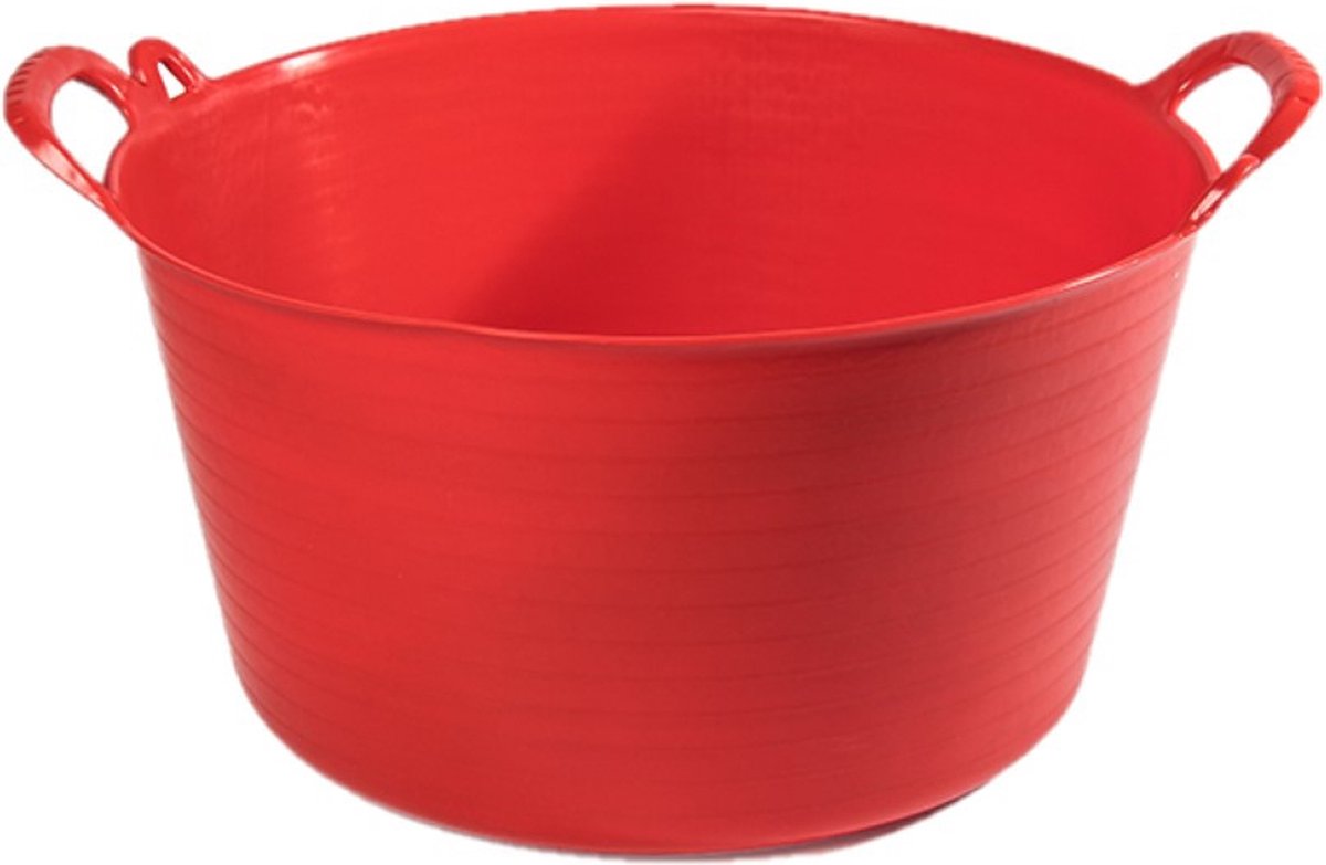 Goedkoopste Plasticforte flexibele emmer/kuip - Set van 5x stuks - rood - kunststof - rond - 26 liter - 49 x 44 x 27 cm - wasmanden - tuinafval - speelgoed