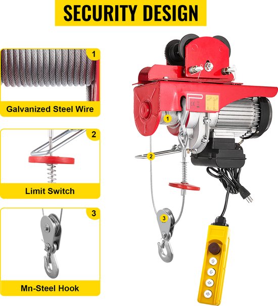 Takel - Lier - Winch - Kabeltakel - Elektrische - 1000kg - met Loopkat ...