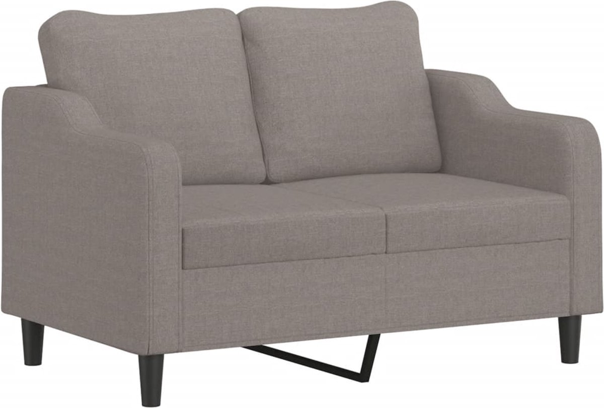 vidaXL Tweezitsbank - 120 - cm - stof - taupe