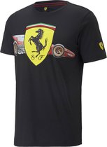 PUMA Ferrari Race Heritage Big Shield T-shirt Heren - Puma Black - XL