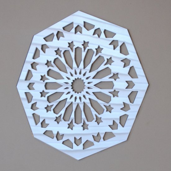 WS-3 Geometrisch wandpaneel achthoeken - unieke wanddecoratie - spiegelacrylaat - 30 x 30 cm