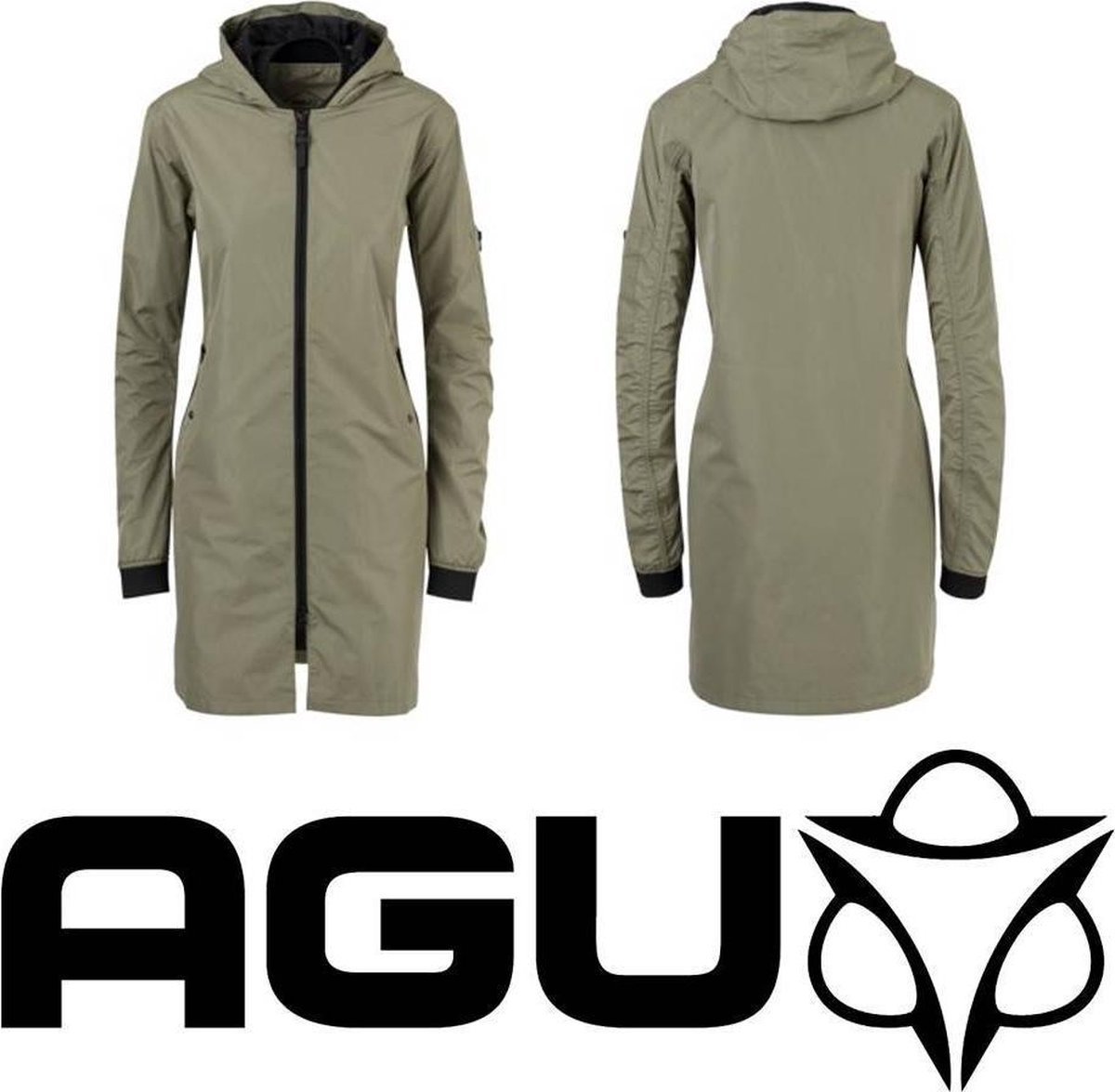 AGU Long Bomber - Regenjas Dames - Bomberjas - Regenmantel - Waterdicht Poray 5000 - Ademend - Neopreen kraag - Groen - M — cadeau in Sport & Outdoor - foto 2