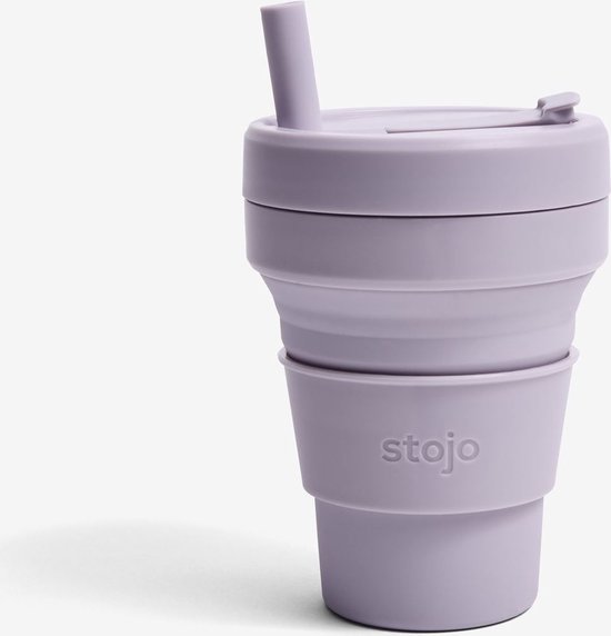 Stojo - Junior Cup - met Rietje - 250 ml - Herbruikbaar - Opvouwbaar - Lilac