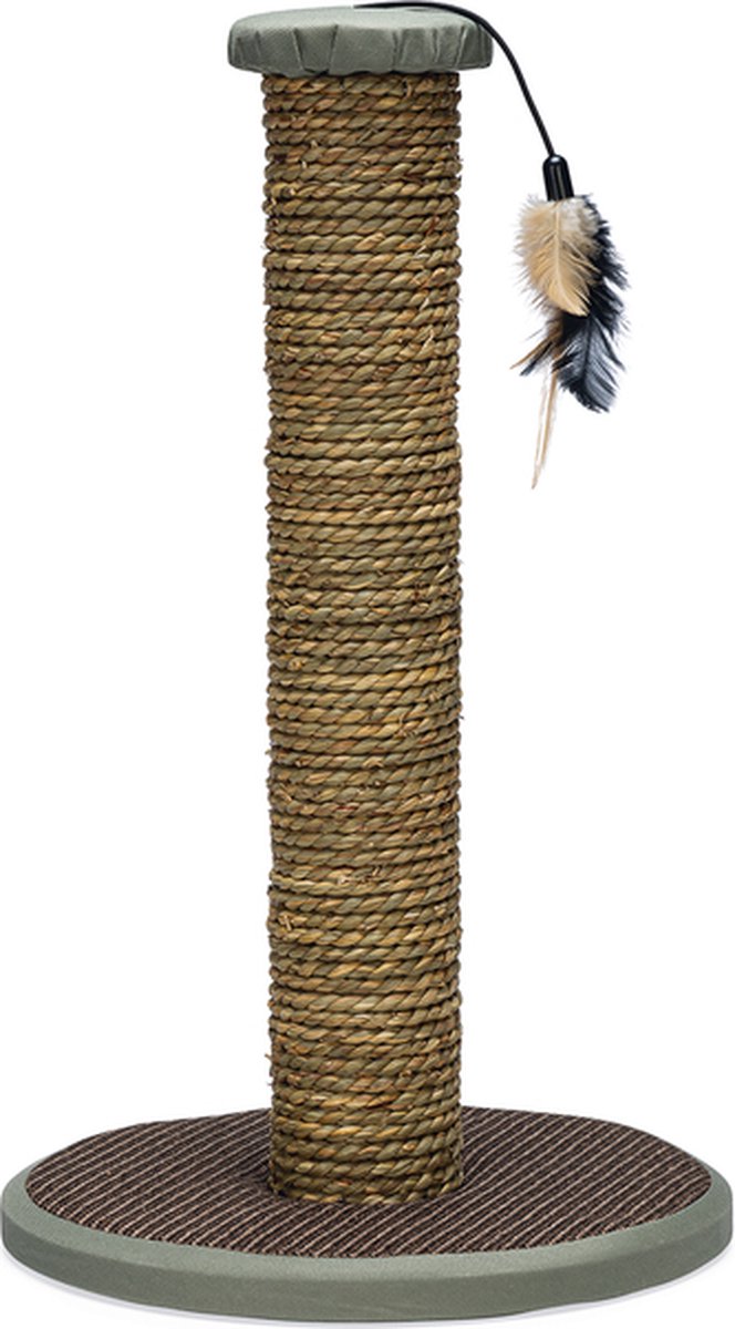 Beeztees Rofra - Krabpaal - Stof - Groen Beige - 30x30x49 cm