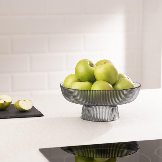 Navaris glazen fruitschaal op voet 26 cm diameter Modern, eenvoudig