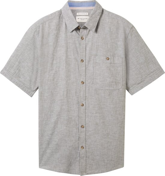 TOM TAILOR cotton linen shirt Heren Overhemd - Maat L