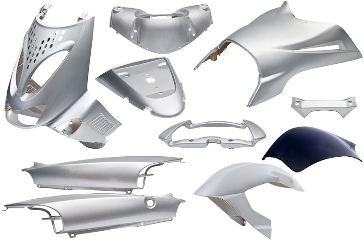 11-delige Edge kuipset voor Aprilia SR van 1997 tot 2004 - metallic zilver