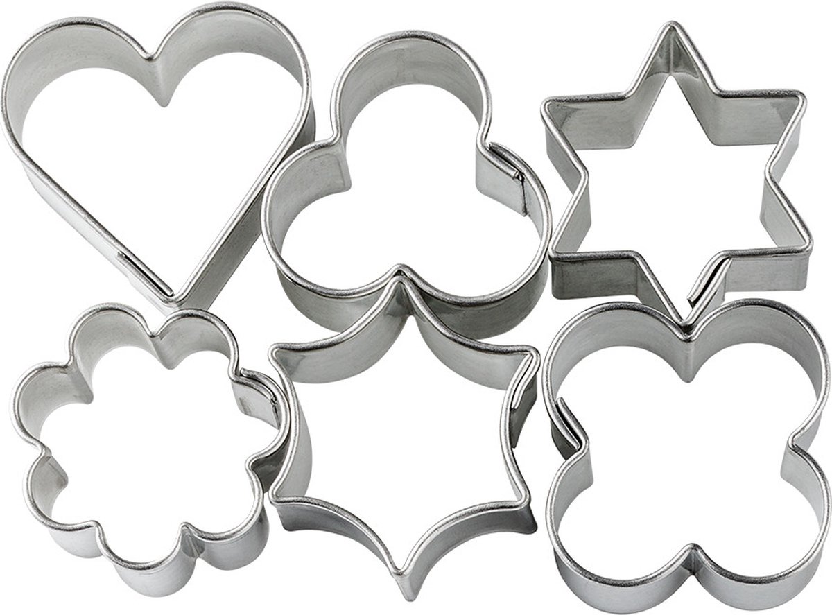 FIMO 6 metalen uitsteekvormen voor juwelen