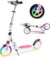Sefaras Step voor Volwassenen - Kinderstep met Rem - Opvouwbaar - Autoped - Max 110KG - Vering - Met grote wielen - Roze